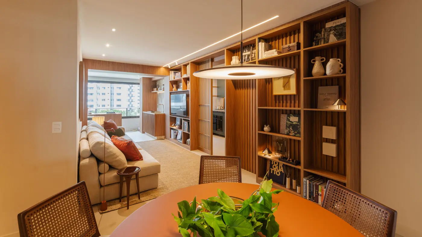 Living do apartamento decorado do Pura por Artefacto