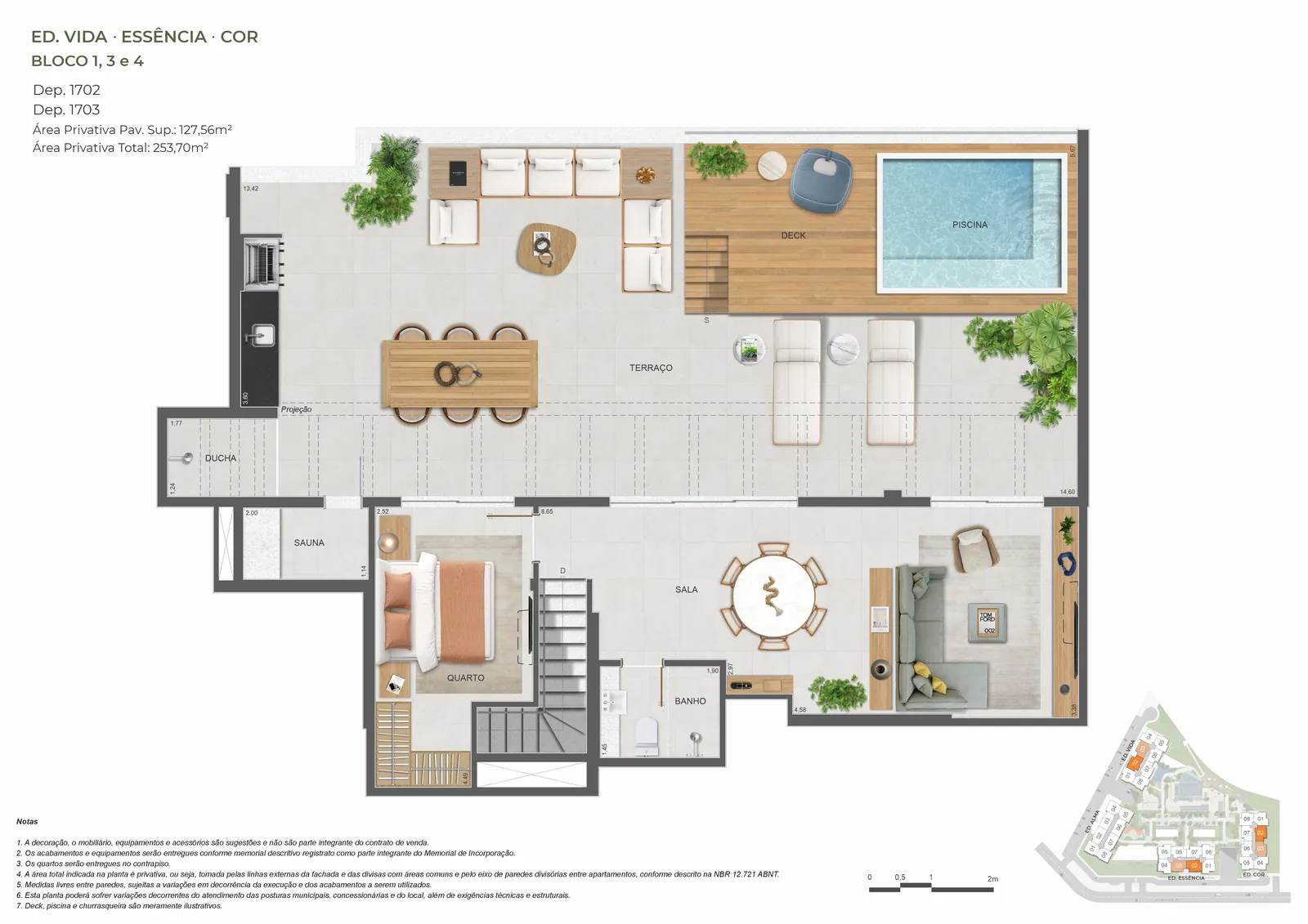 Planta Cobertura duplex · 4 quartos do Pura por Artefacto