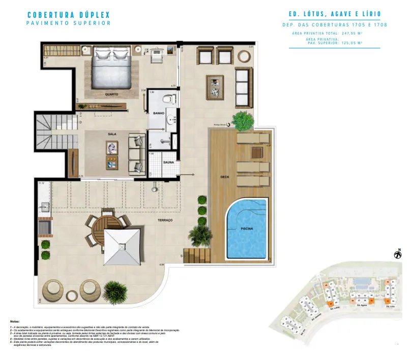 4 Cobertura Duplex dep 5 qtos com WC ou 4 qts com dep - col 5 e 8 - 247,95 m²