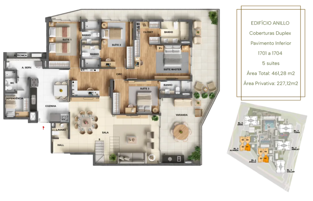 Cobertura Anillo 463 m²