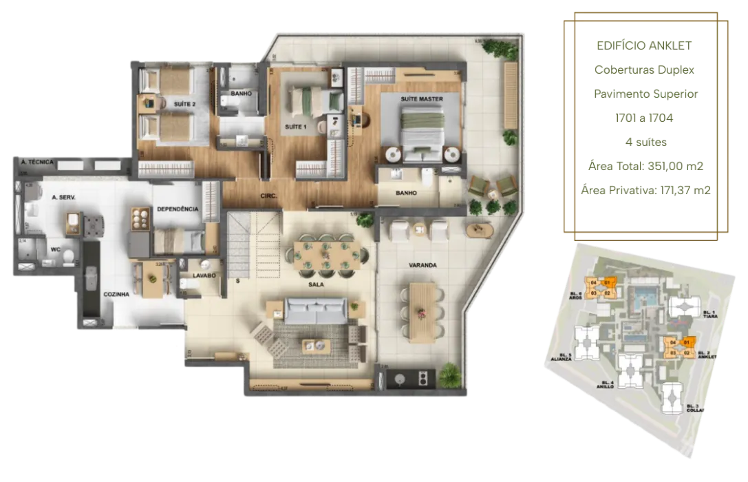 Cobertura Anklet 351m²