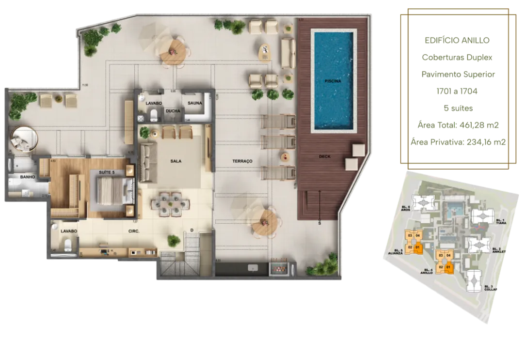 Dep. Cobertura Anillo 463 m²