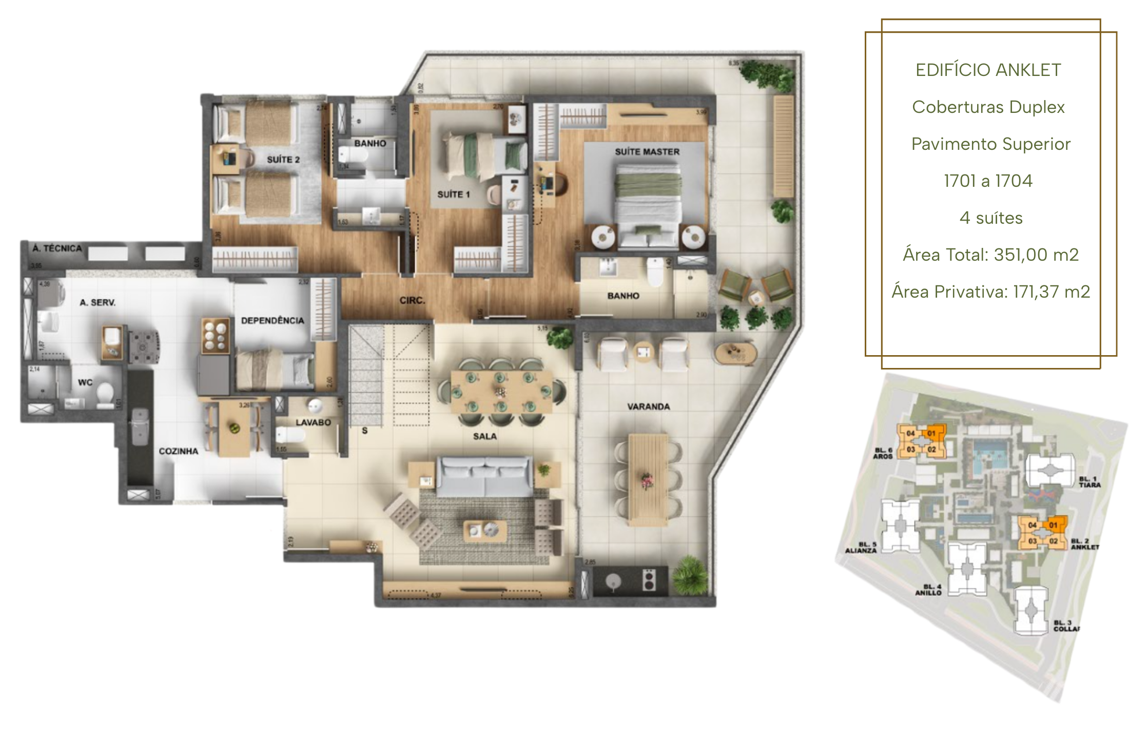 351m²